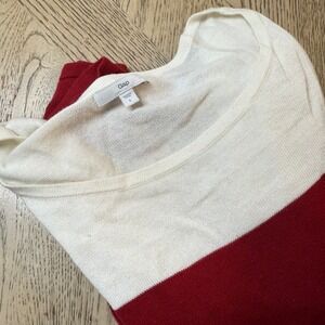 Gap Women Large Red White Striped Crew Neck‎ Long Sleeve Sweater